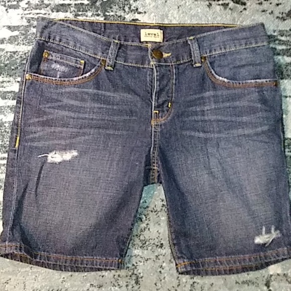 Level ninety nine bermuda denim shorts distressed - Picture 1 of 8